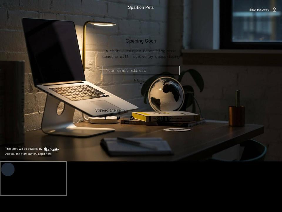 sparkonpets.com shopify website screenshot