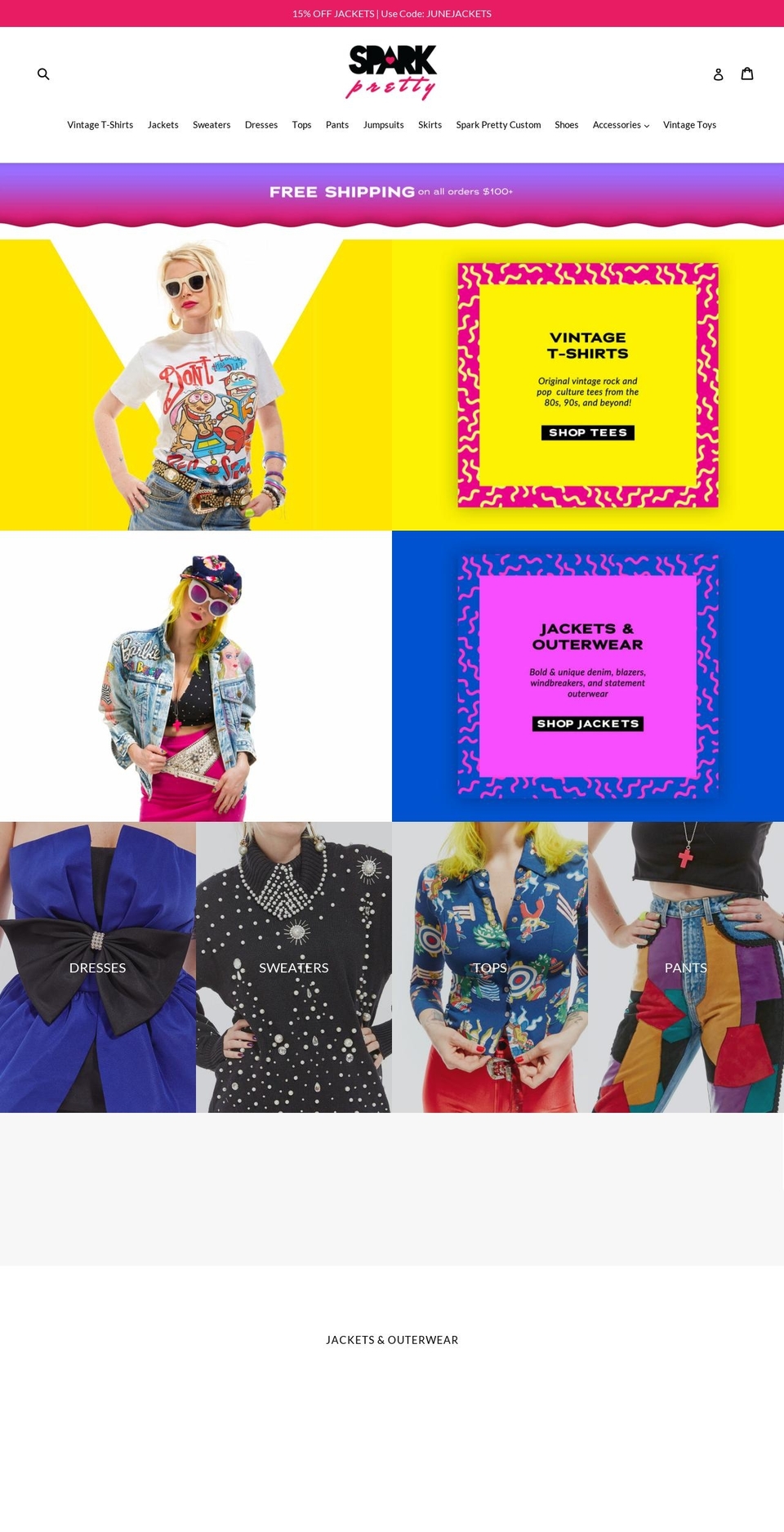 sparkprettyshop.com — Shopify storefront screenshot