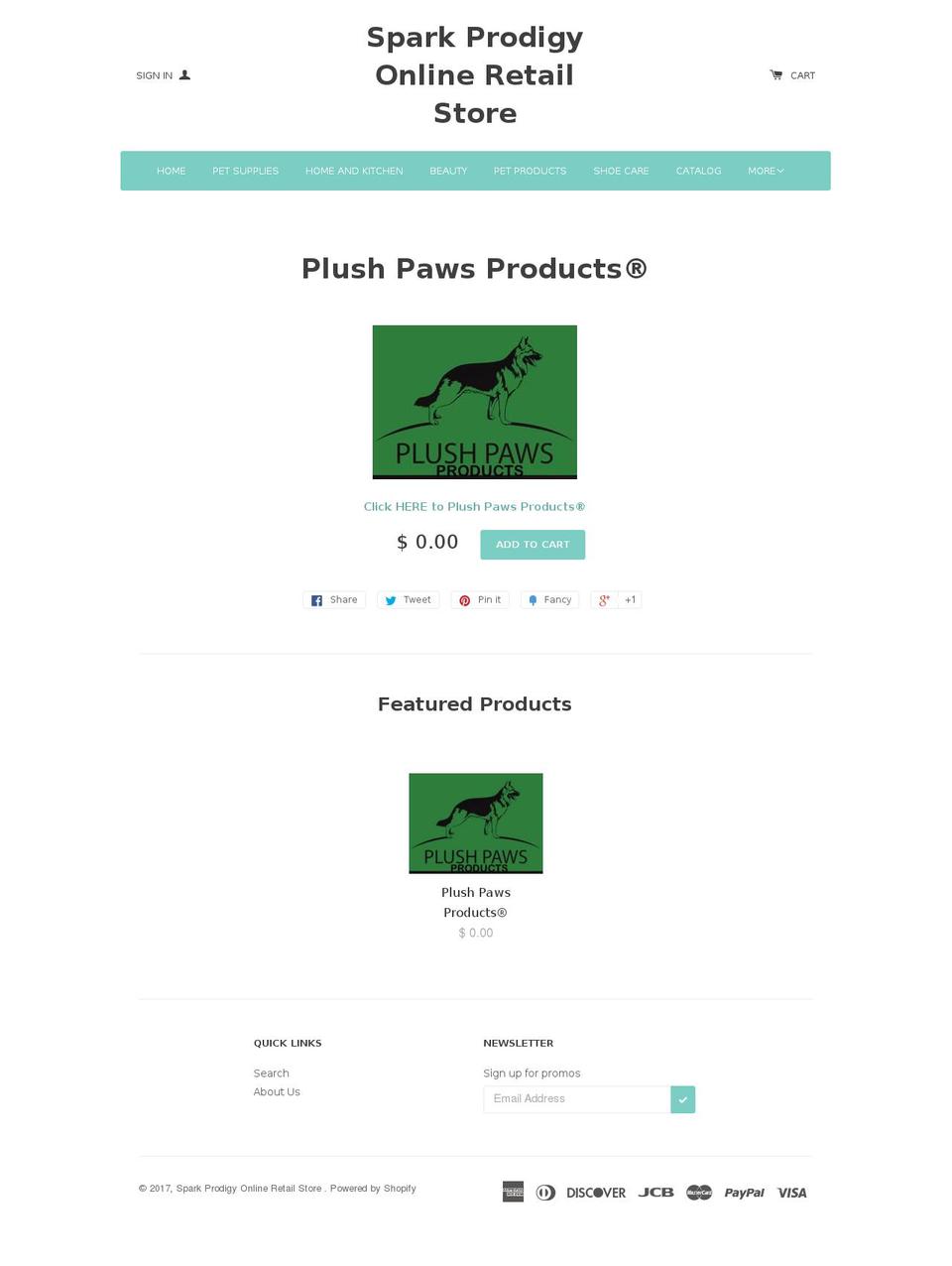 sparkprodigy.com shopify website screenshot