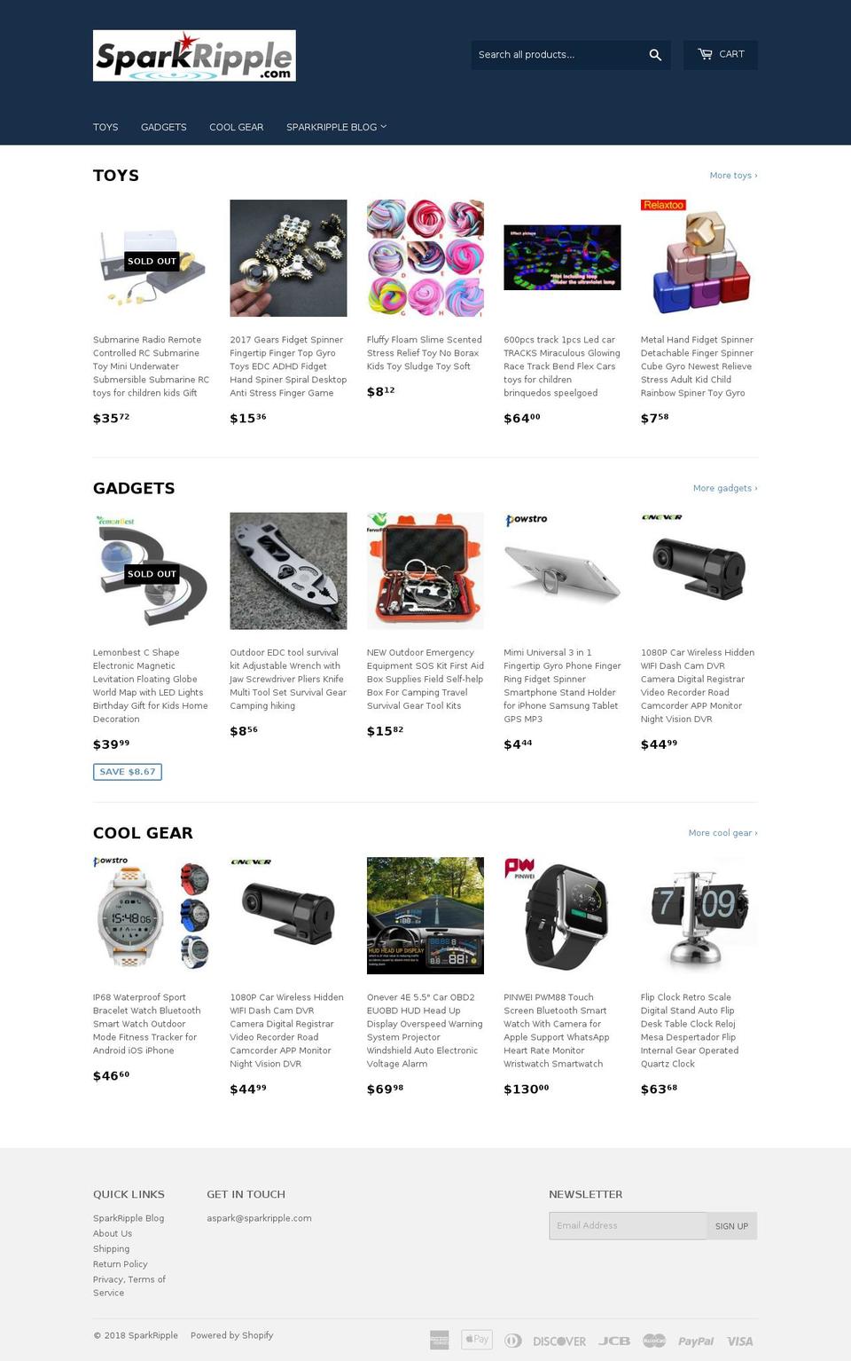 sparkripple.com — Shopify storefront screenshot