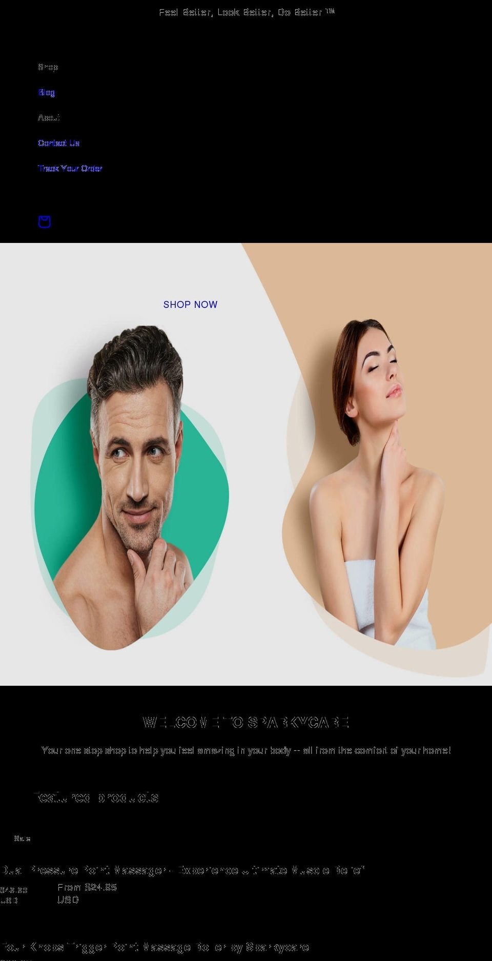 sparkycare.com shopify website screenshot