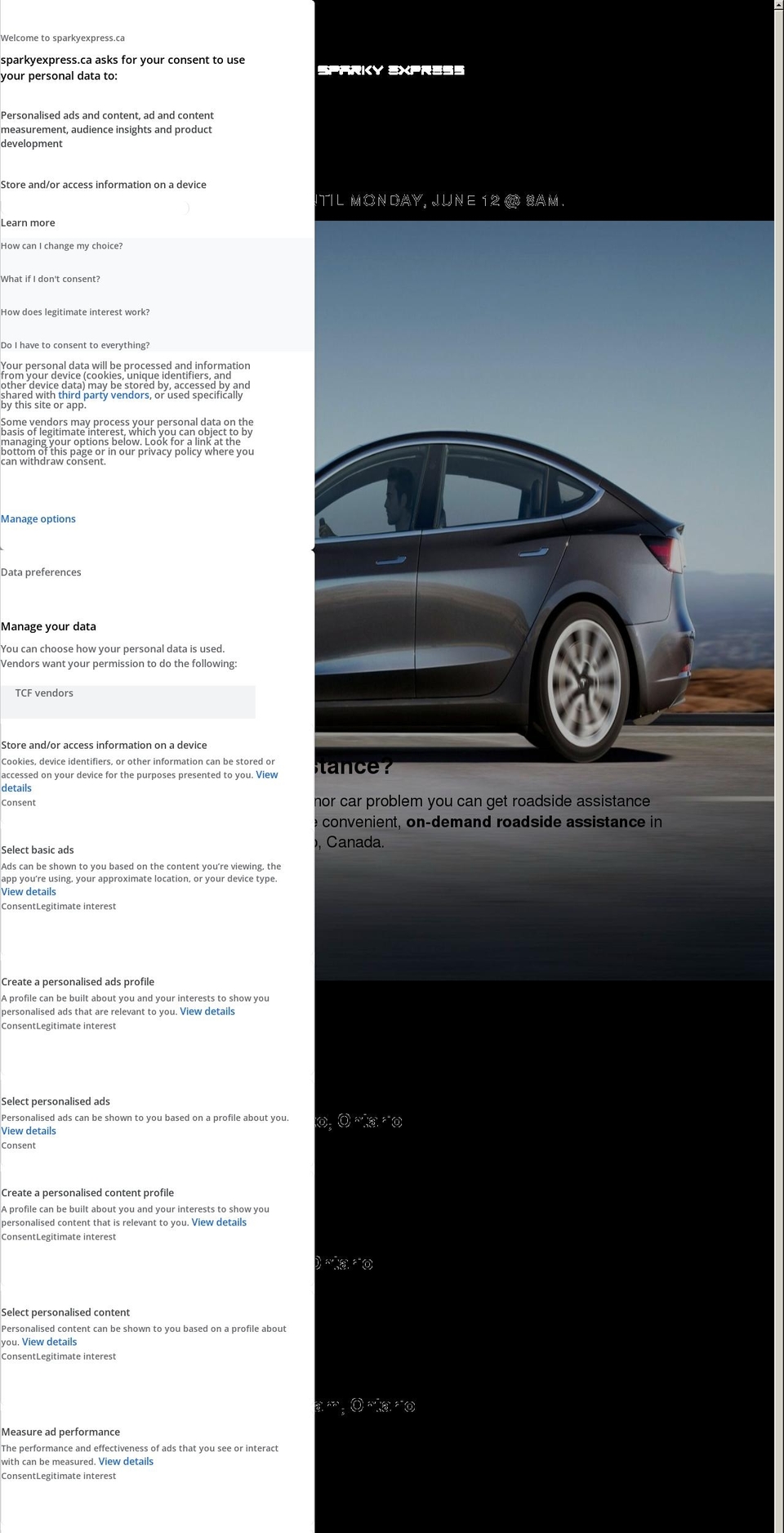 sparkyexpress.ca shopify website screenshot