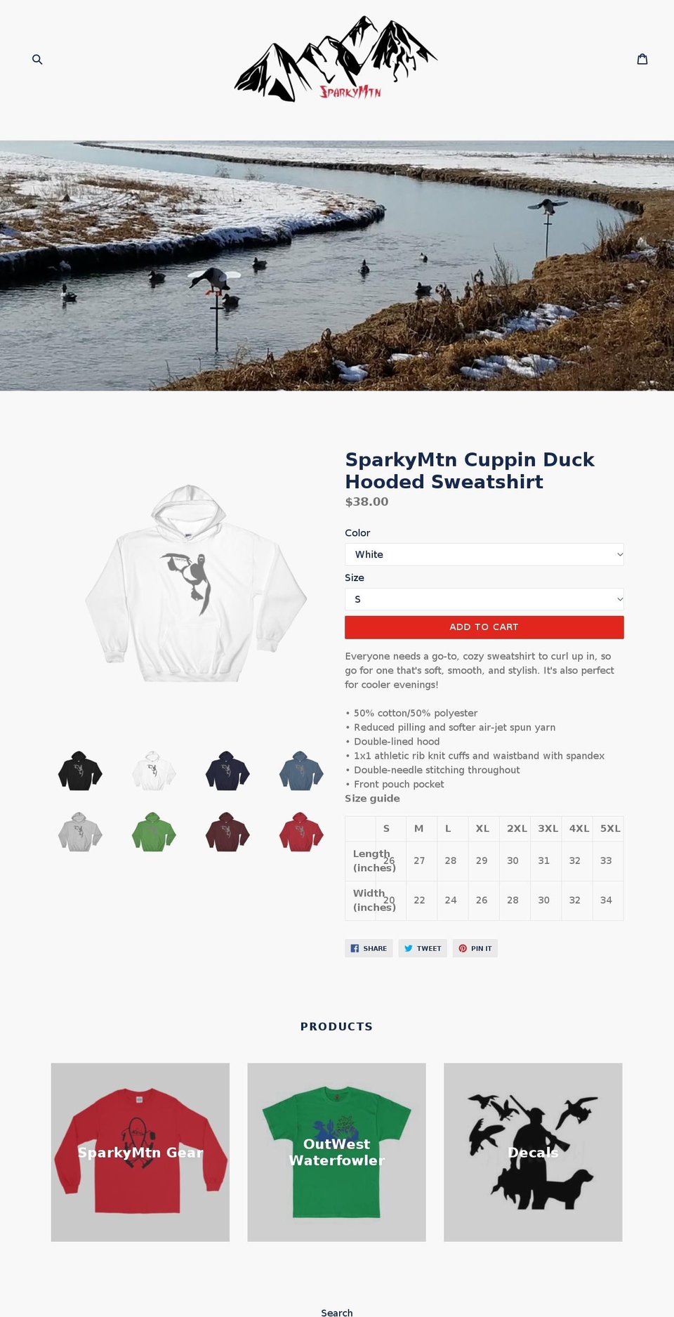 sparkymtn.com shopify website screenshot