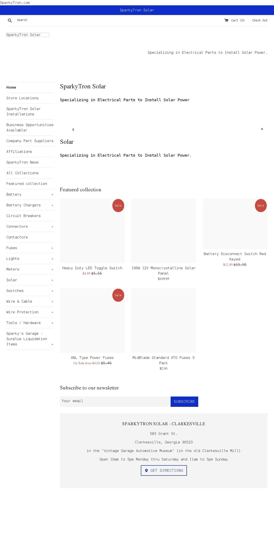 sparkytron.com shopify website screenshot
