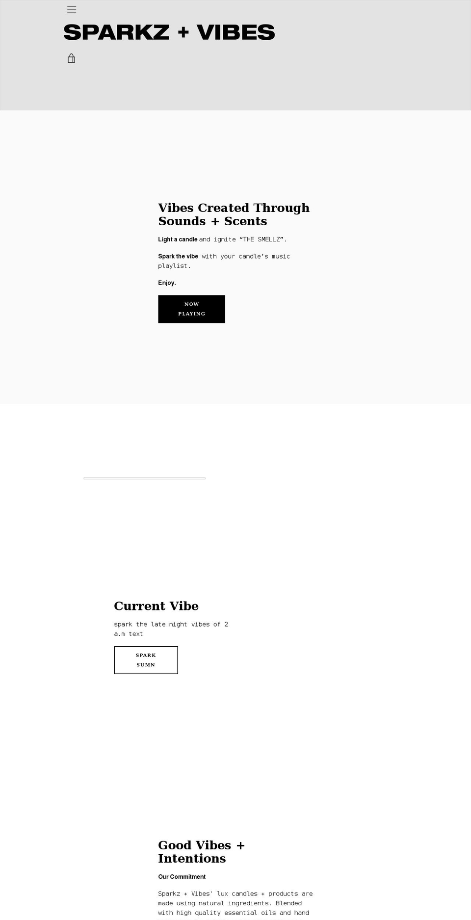 sparkznvibes.com shopify website screenshot