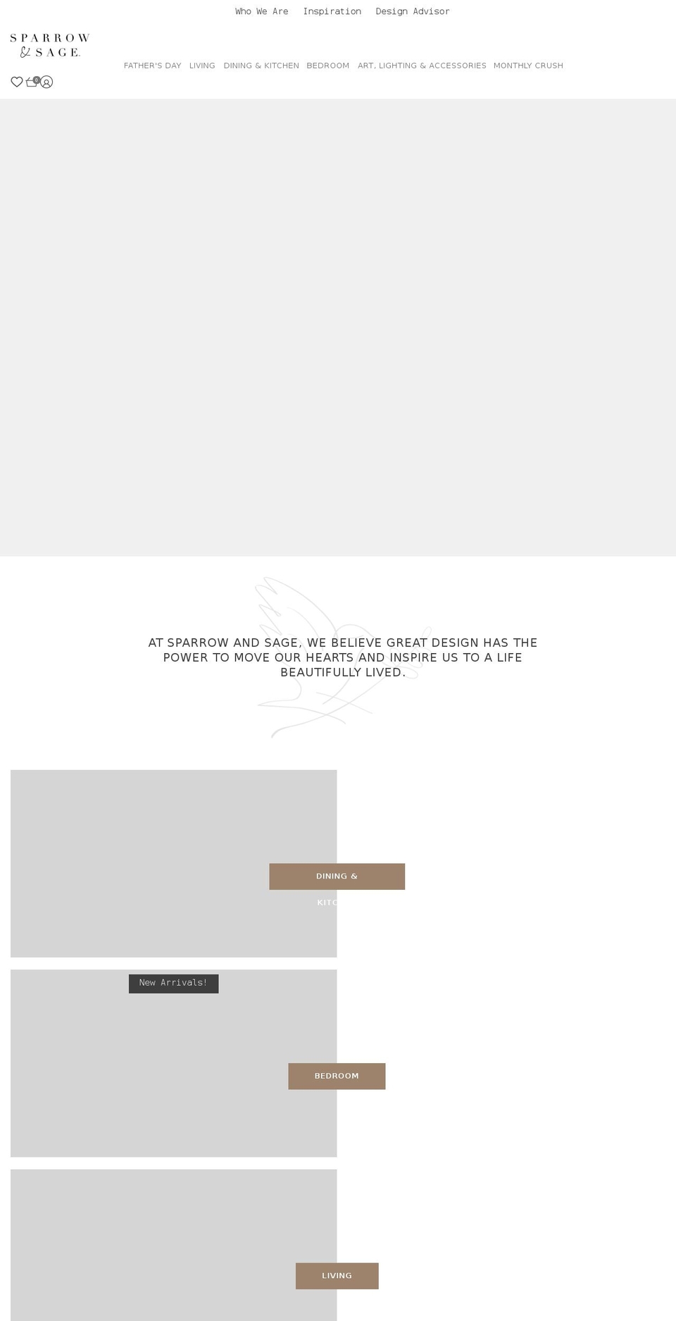 sparrowandsage.com shopify website screenshot