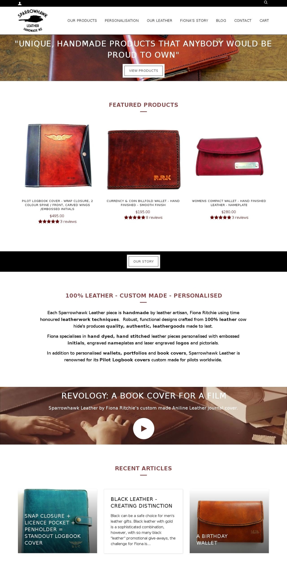 sparrowhawkleather.com shopify website screenshot