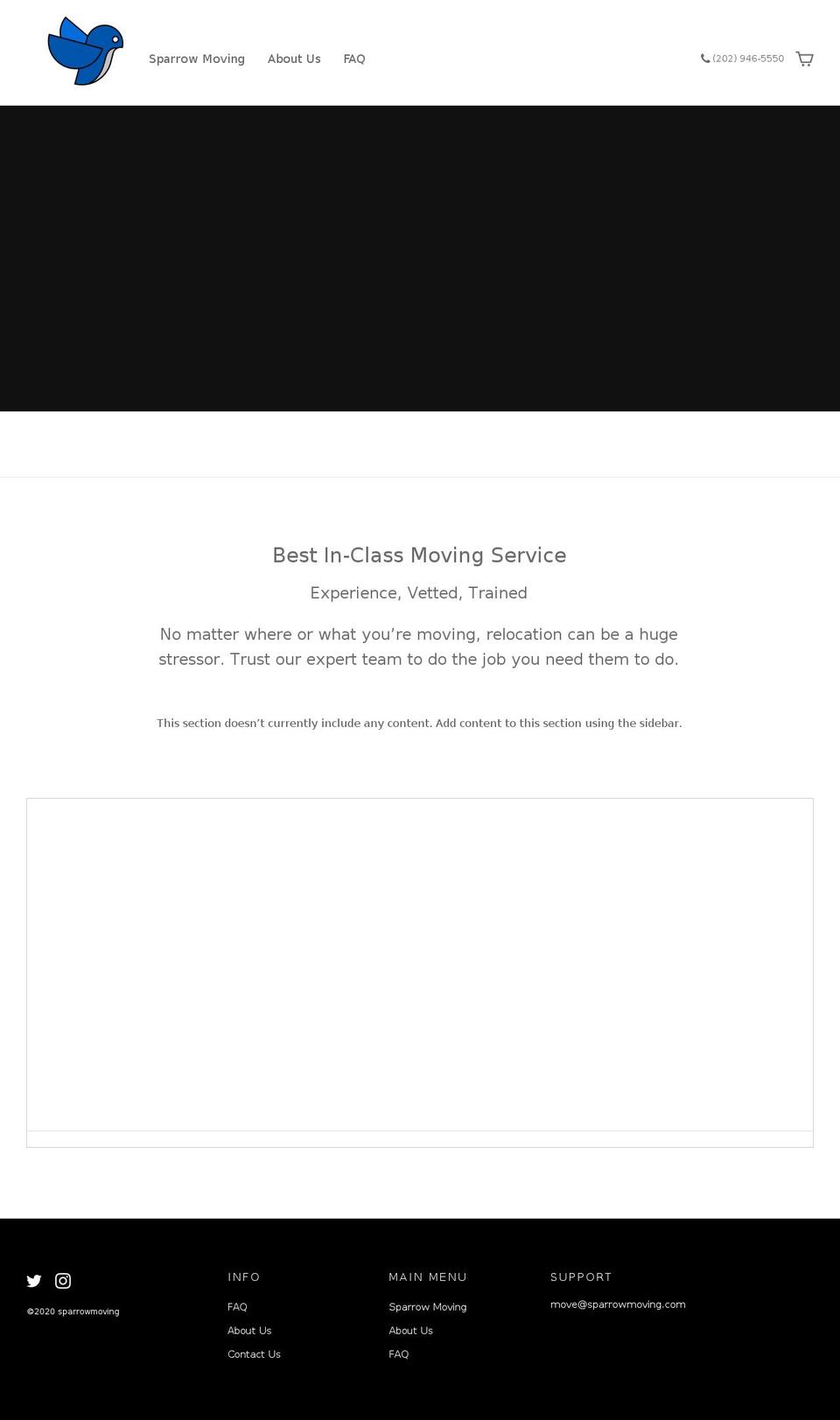 sparrowmoving.com shopify website screenshot