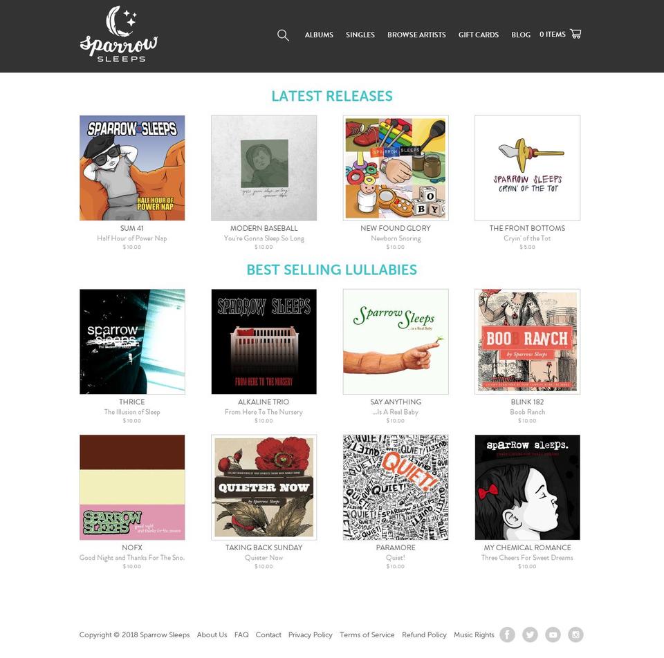 sparrowsleeps.com shopify website screenshot