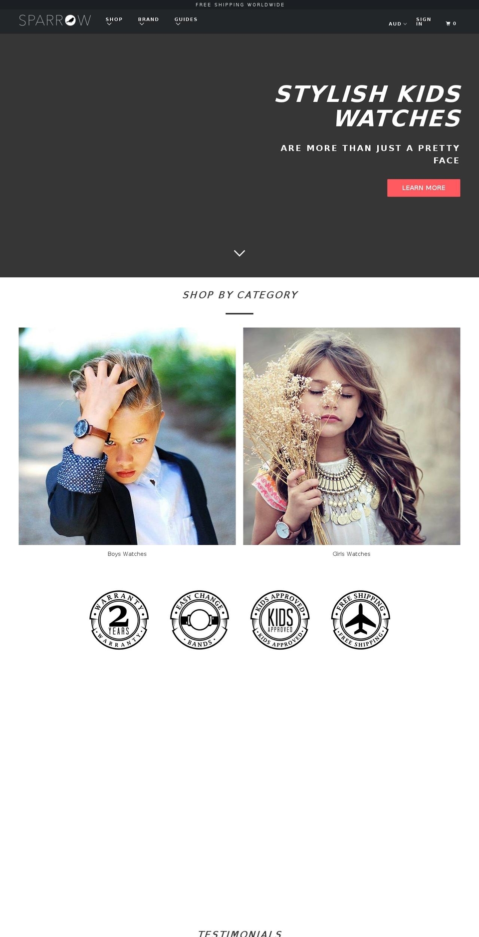 sparrowwatches.com — Shopify storefront screenshot