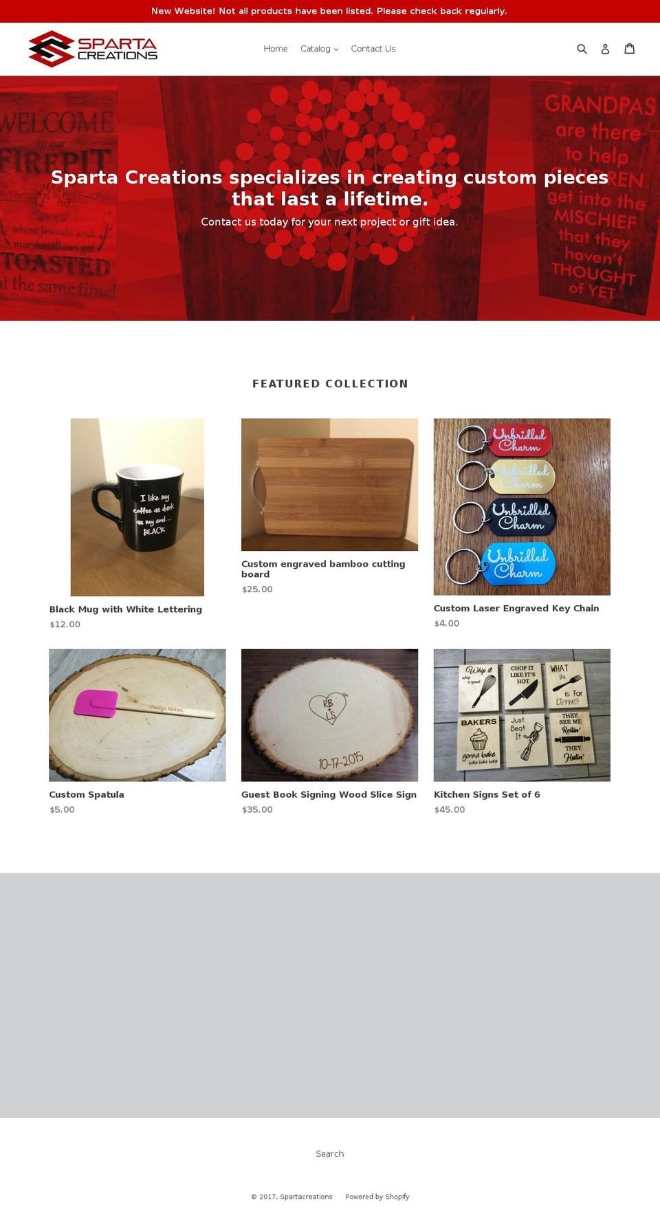 spartacreations.com shopify website screenshot