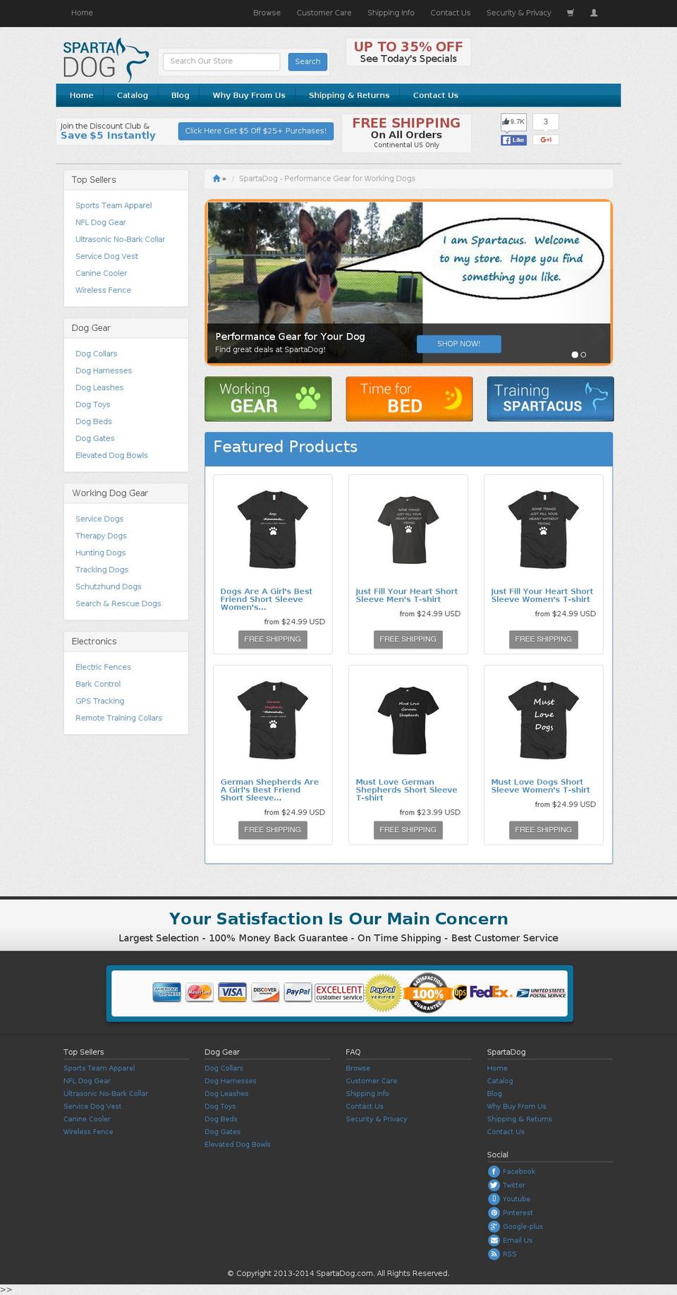 spartadogs.com shopify website screenshot