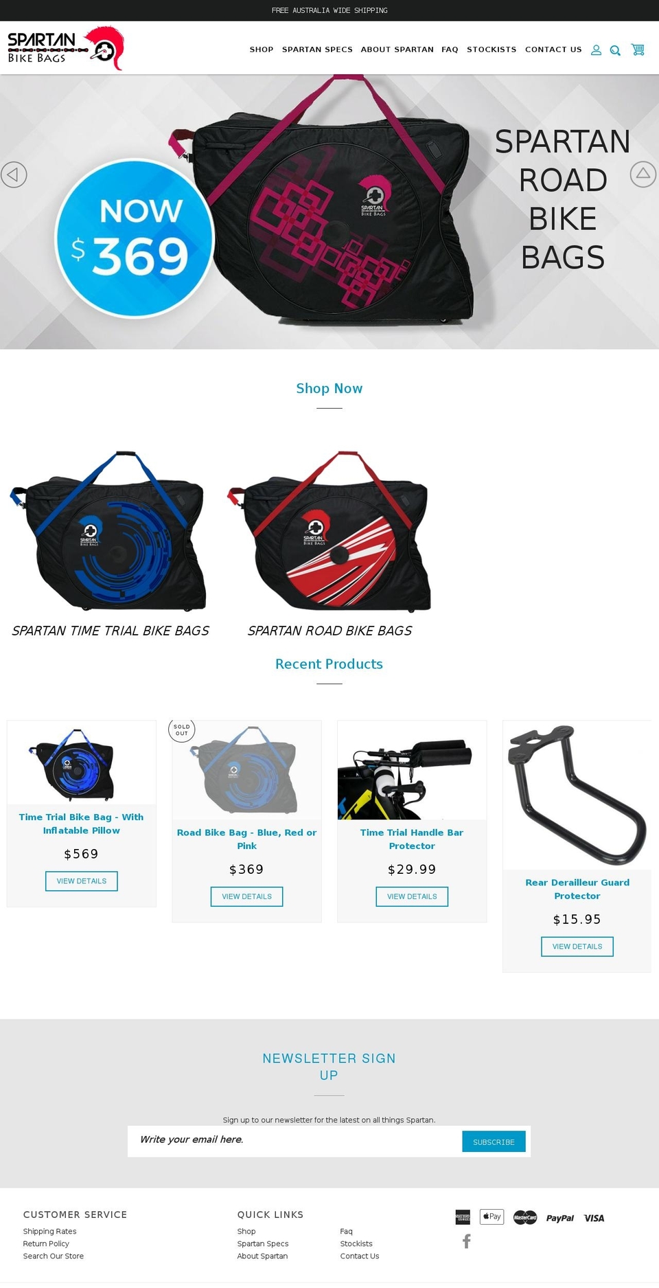 spartanbikebags.com shopify website screenshot