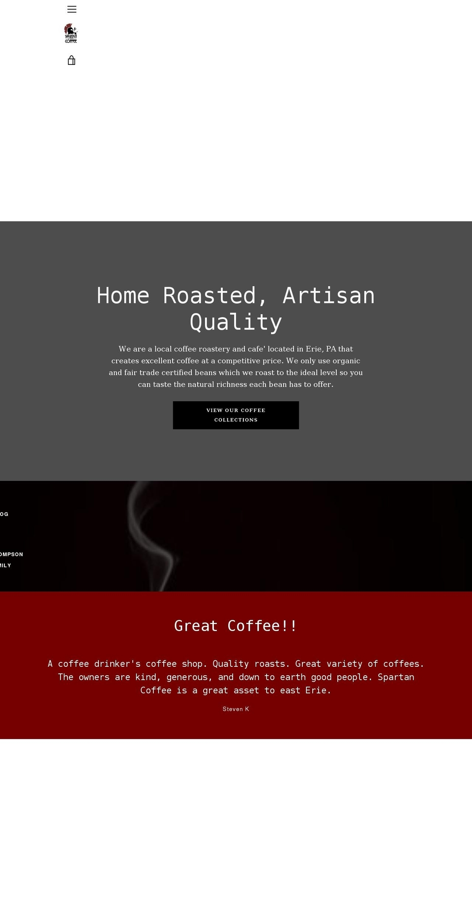 spartangourmetcoffee.com shopify website screenshot