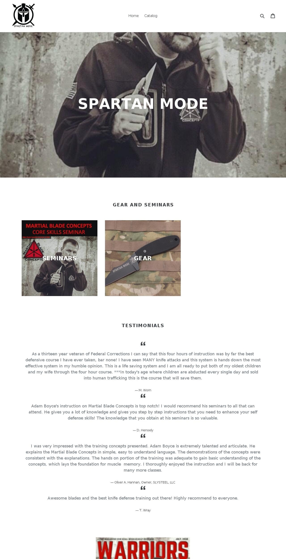 spartanmode.com shopify website screenshot