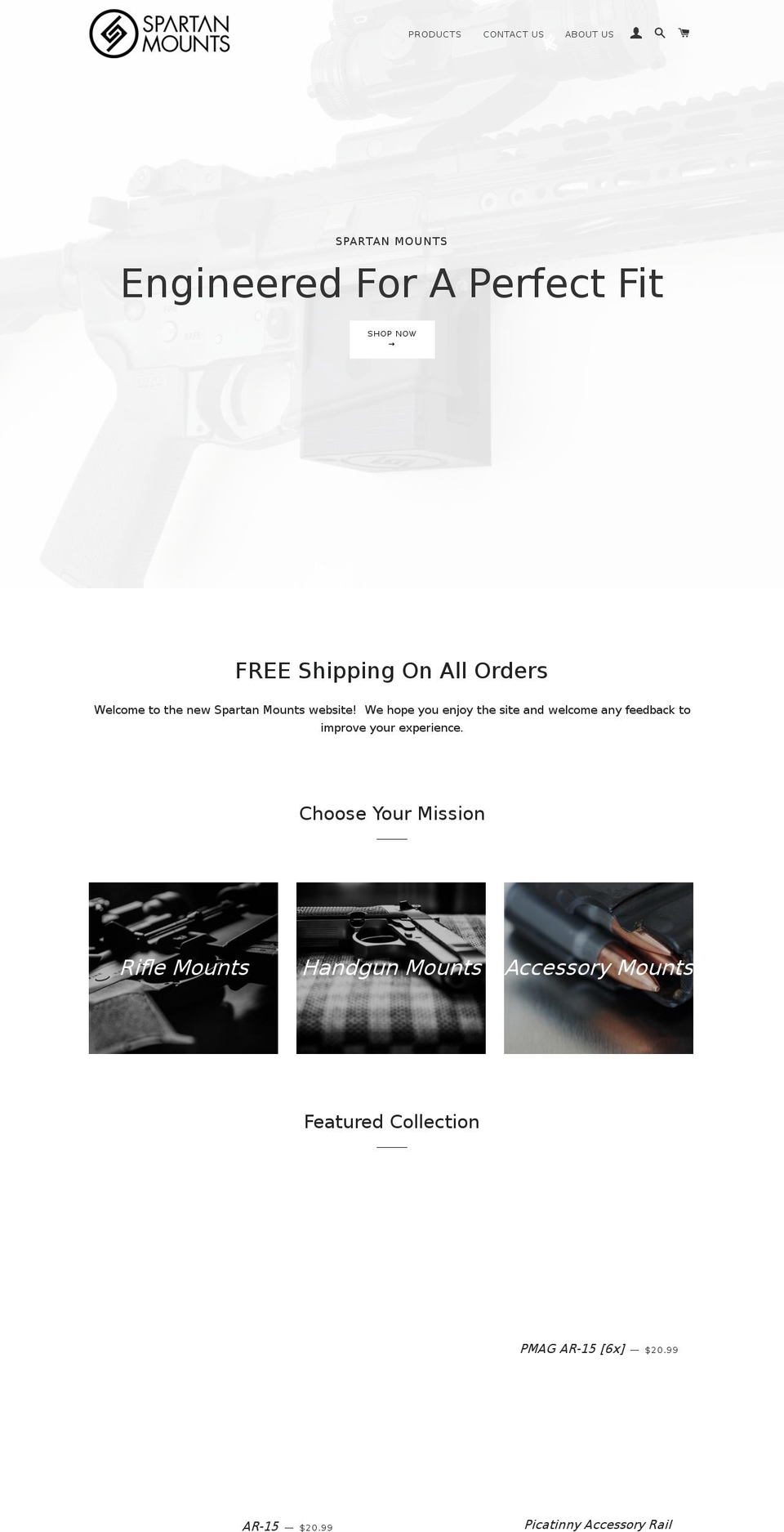 spartanmounts.com shopify website screenshot