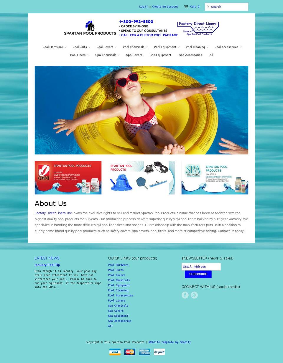 spartanpoolproducts.com shopify website screenshot