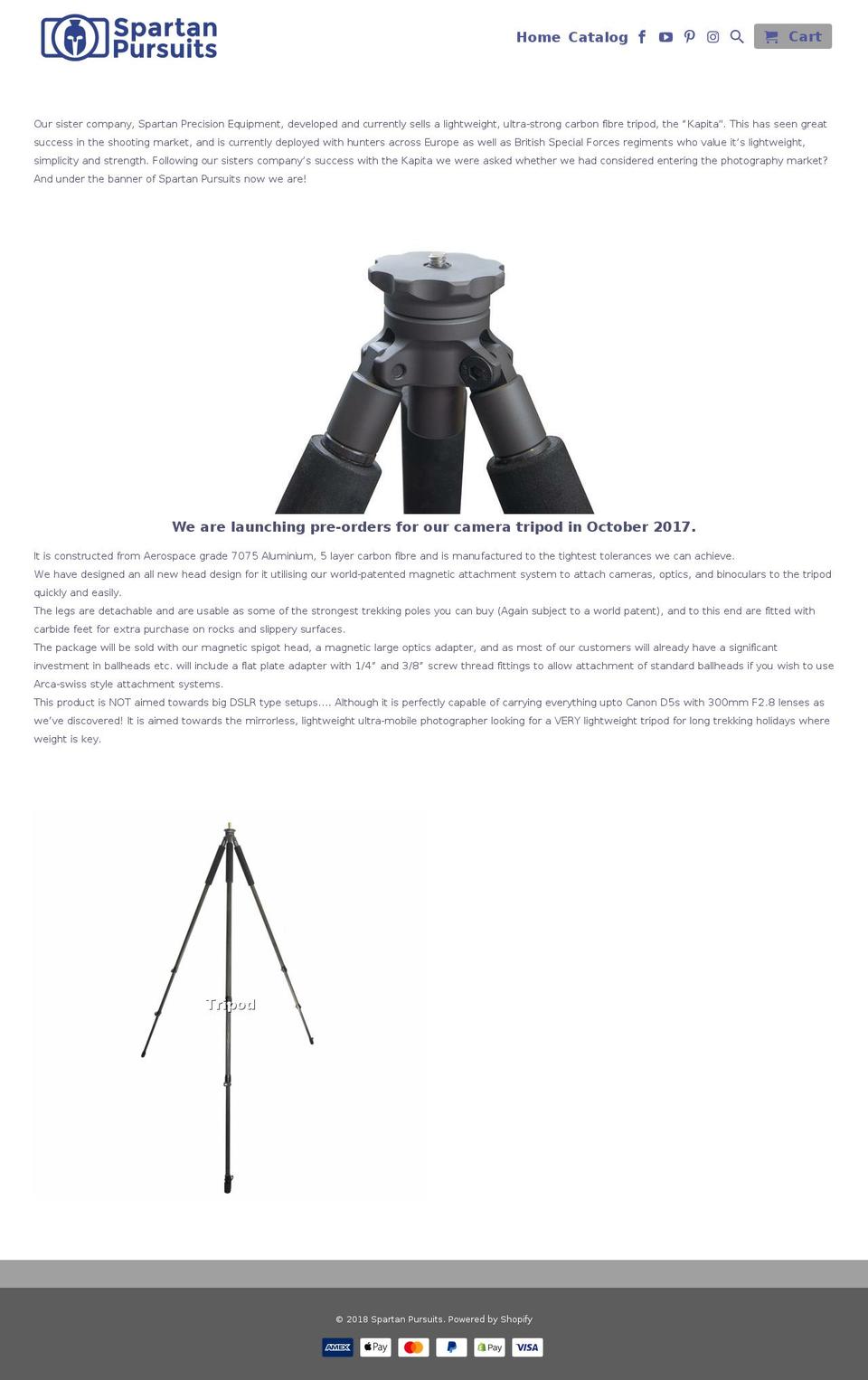 spartanpursuits.com shopify website screenshot