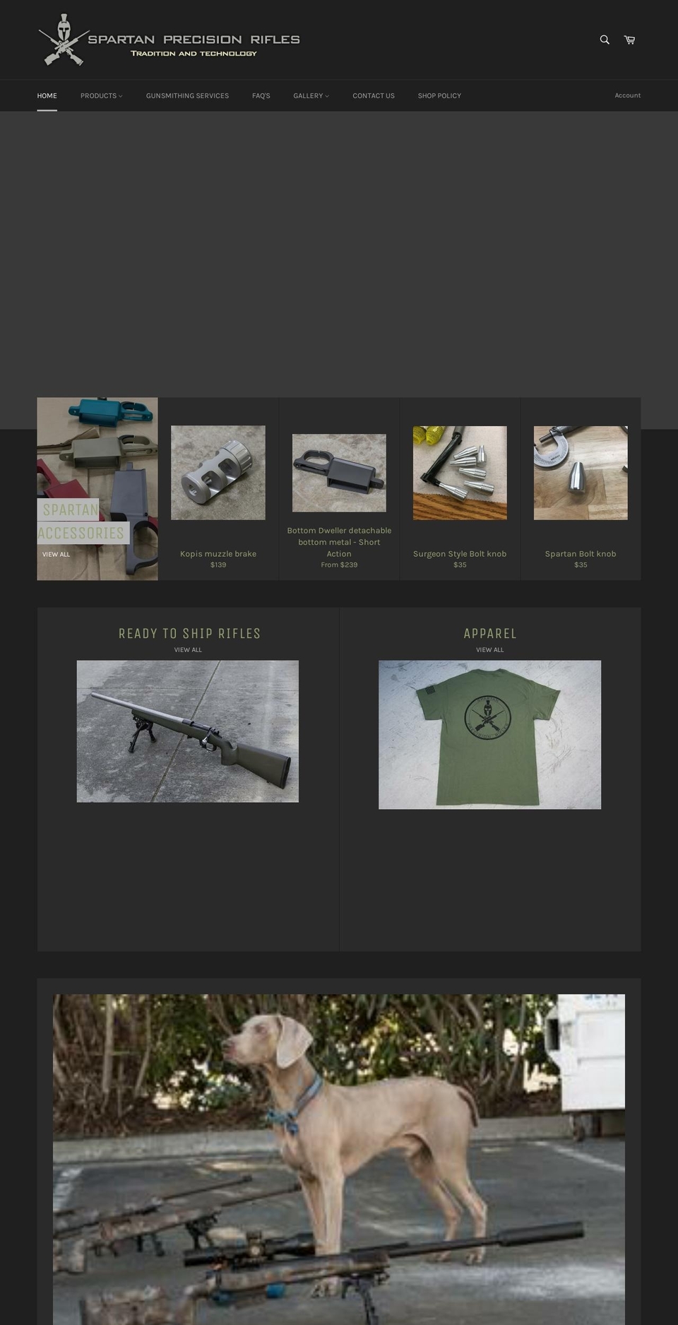 spartanrifles.com shopify website screenshot