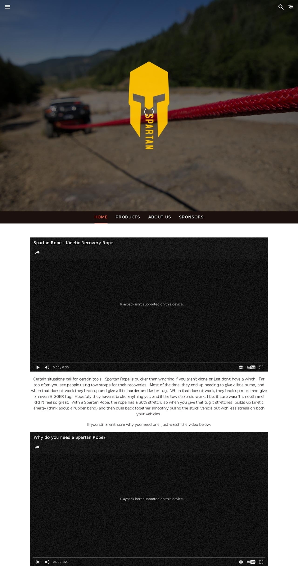 spartanrope.com shopify website screenshot