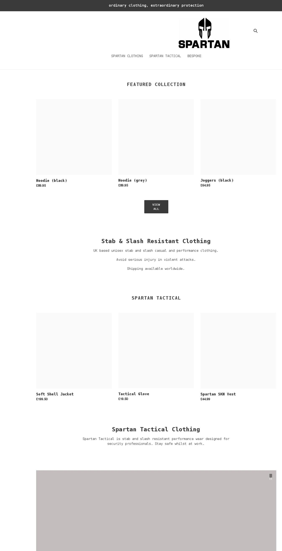 spartanskn.myshopify.com shopify website screenshot