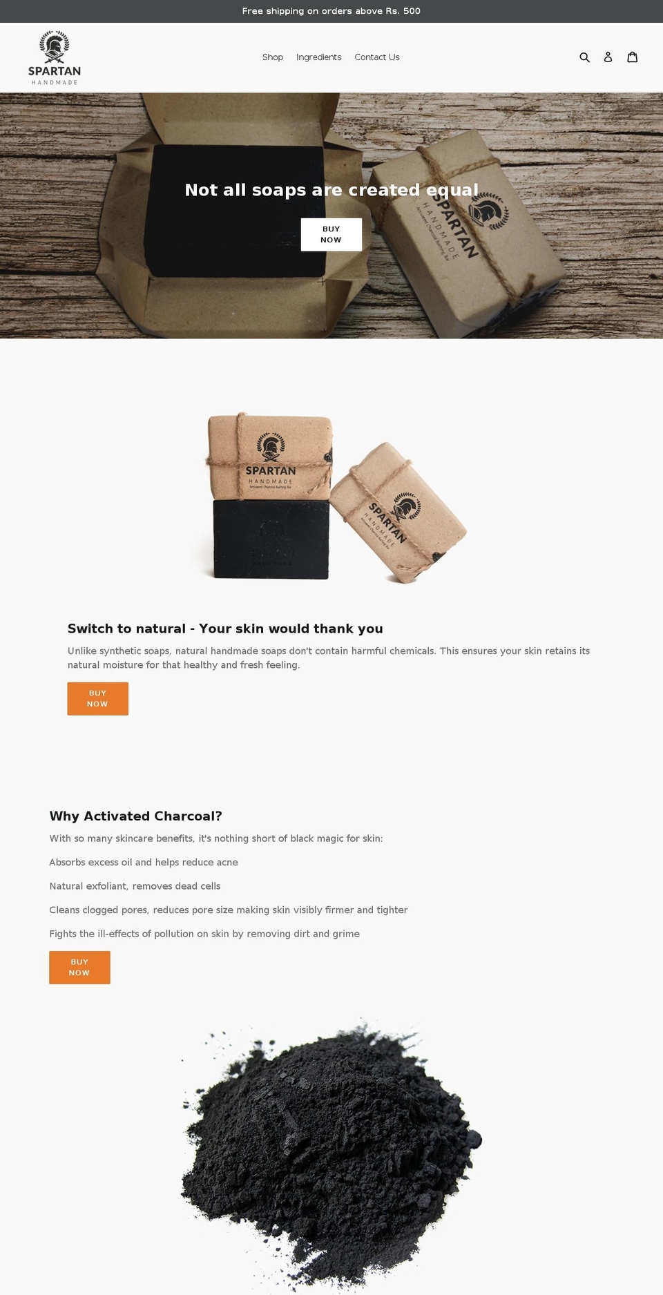 spartansoap.com shopify website screenshot
