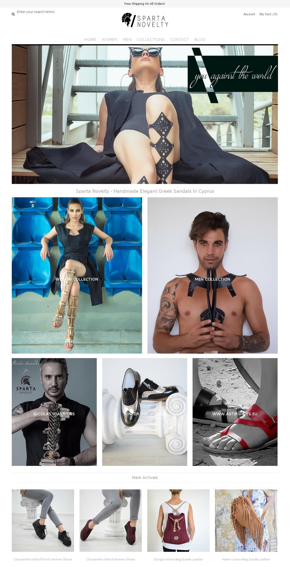spartasandals.com shopify website screenshot