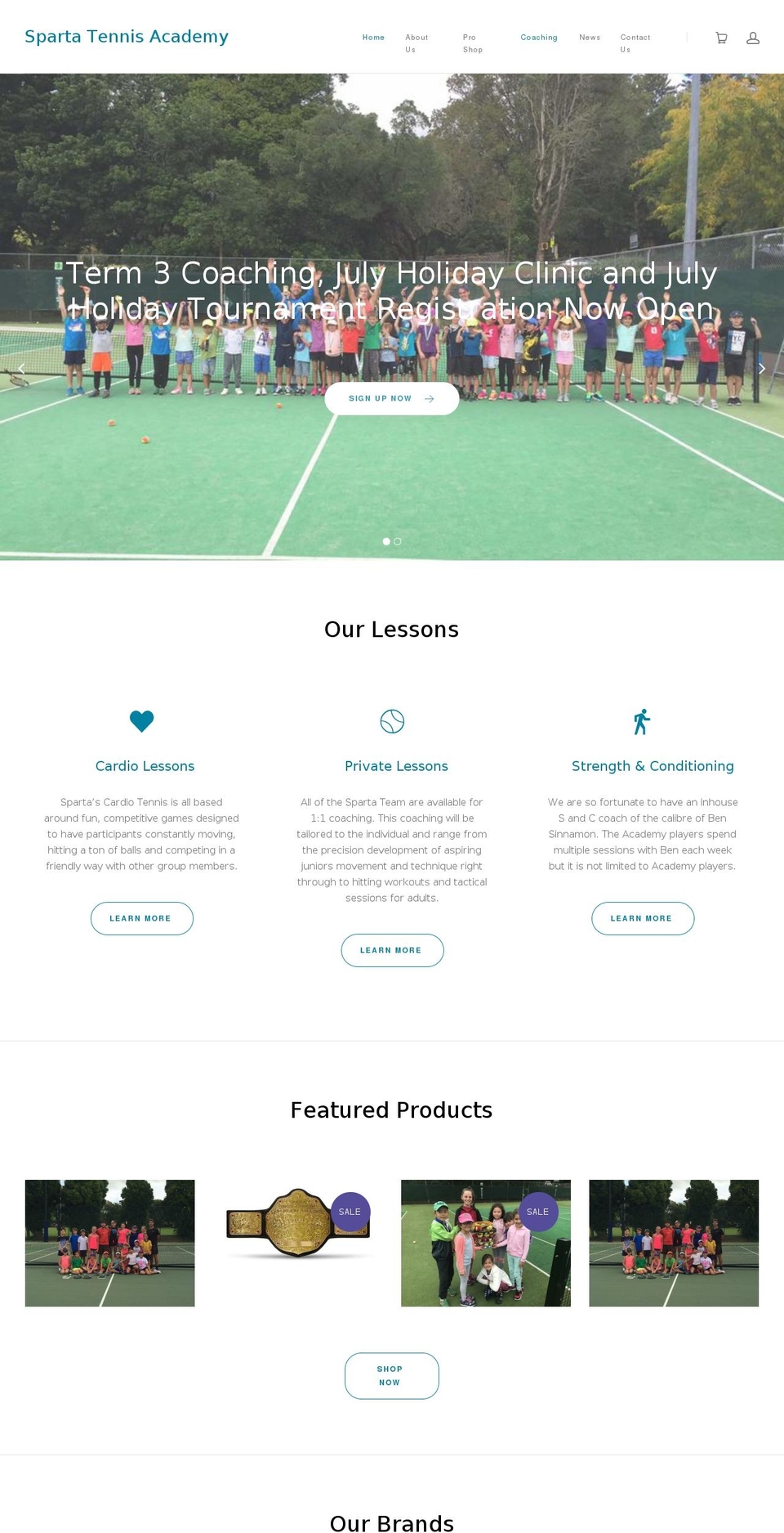 spartatennisacademy.com shopify website screenshot
