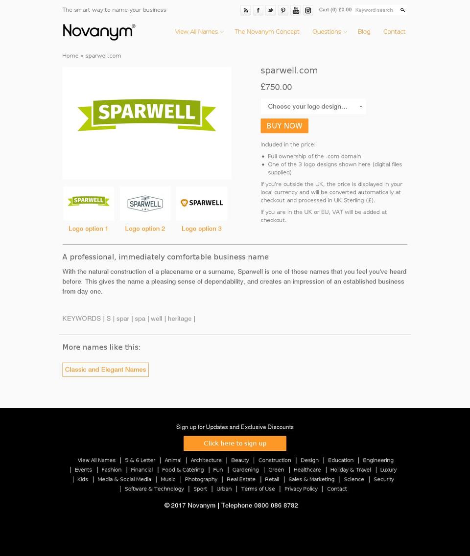 sparwell.com shopify website screenshot