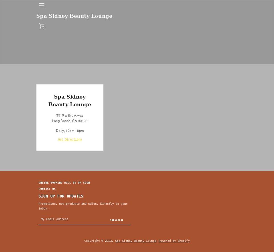 spasidney.com shopify website screenshot
