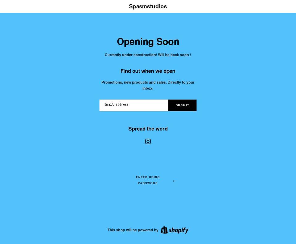 spasmstudioss.com shopify website screenshot