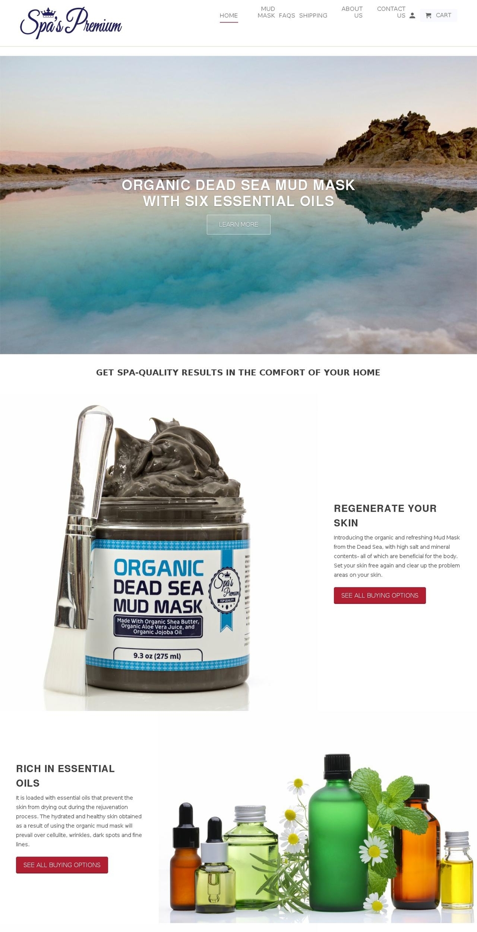 spaspremium.com shopify website screenshot
