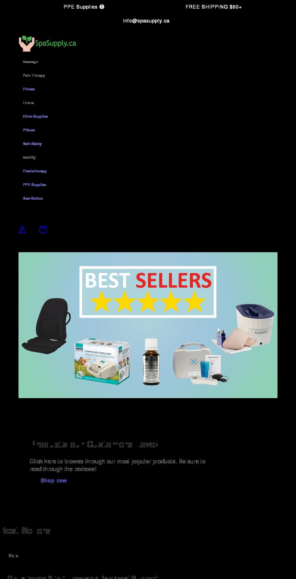 spasupply.ca shopify website screenshot