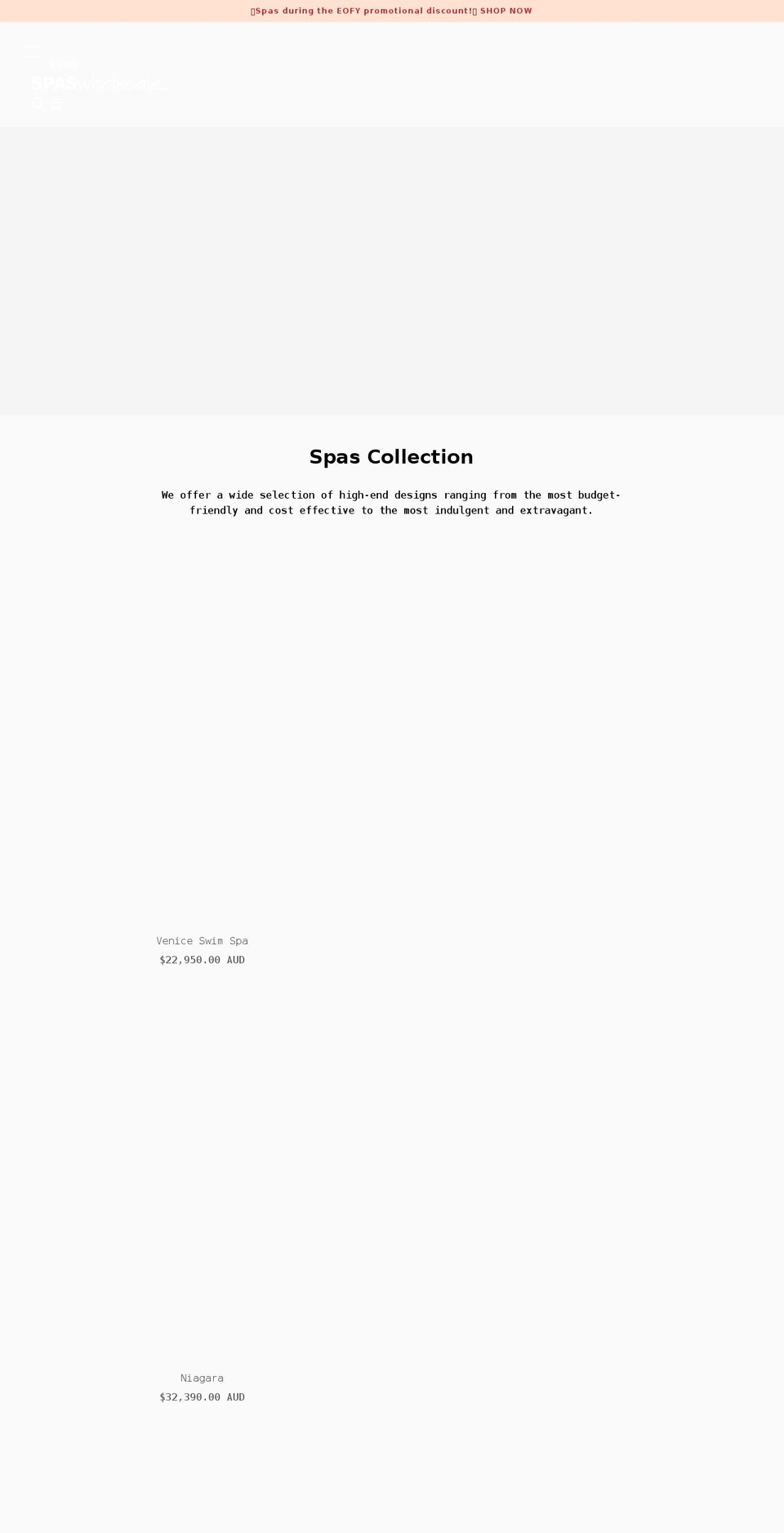 spaswholesale.com.au shopify website screenshot