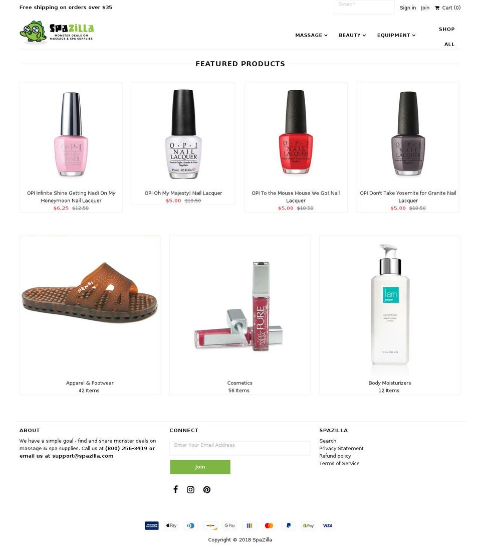 spazilla.com shopify website screenshot