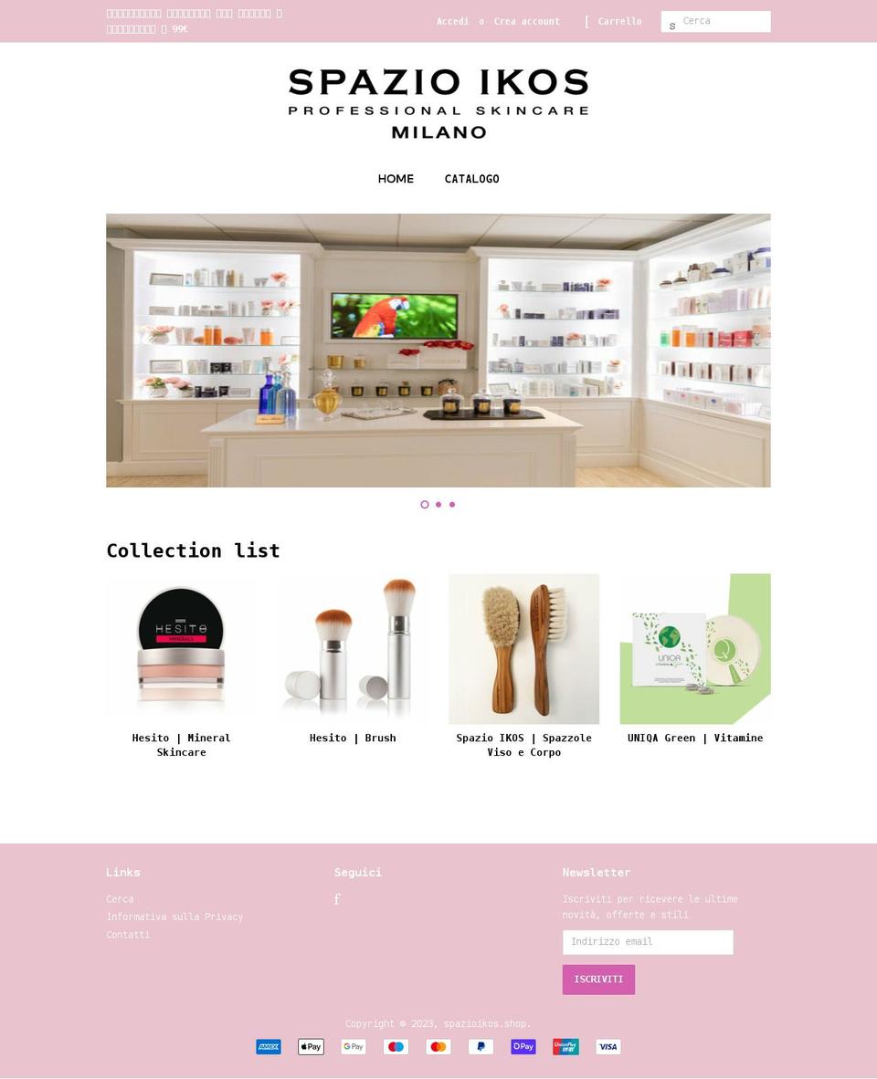 spazioikos.shop shopify website screenshot