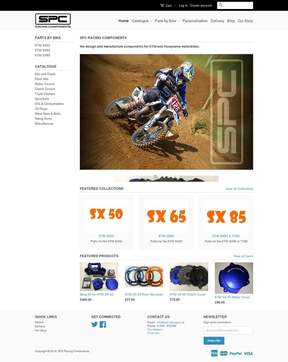 spc-racing.co.uk shopify website screenshot