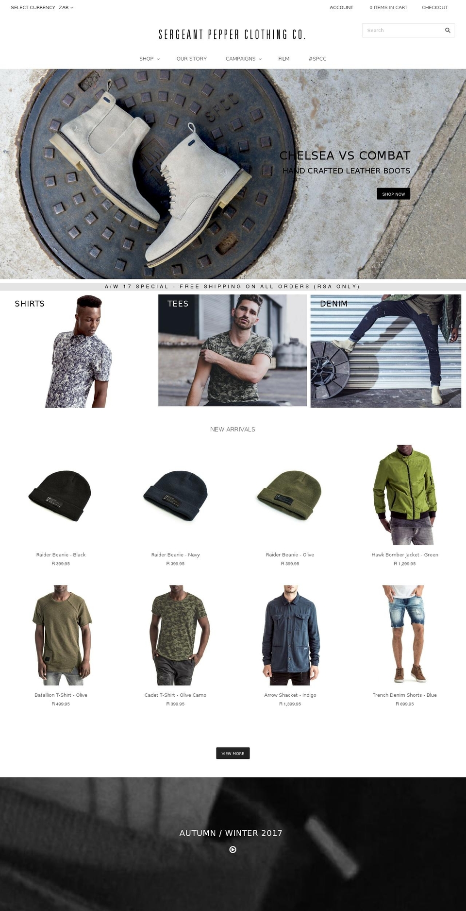 spccstore.com shopify website screenshot