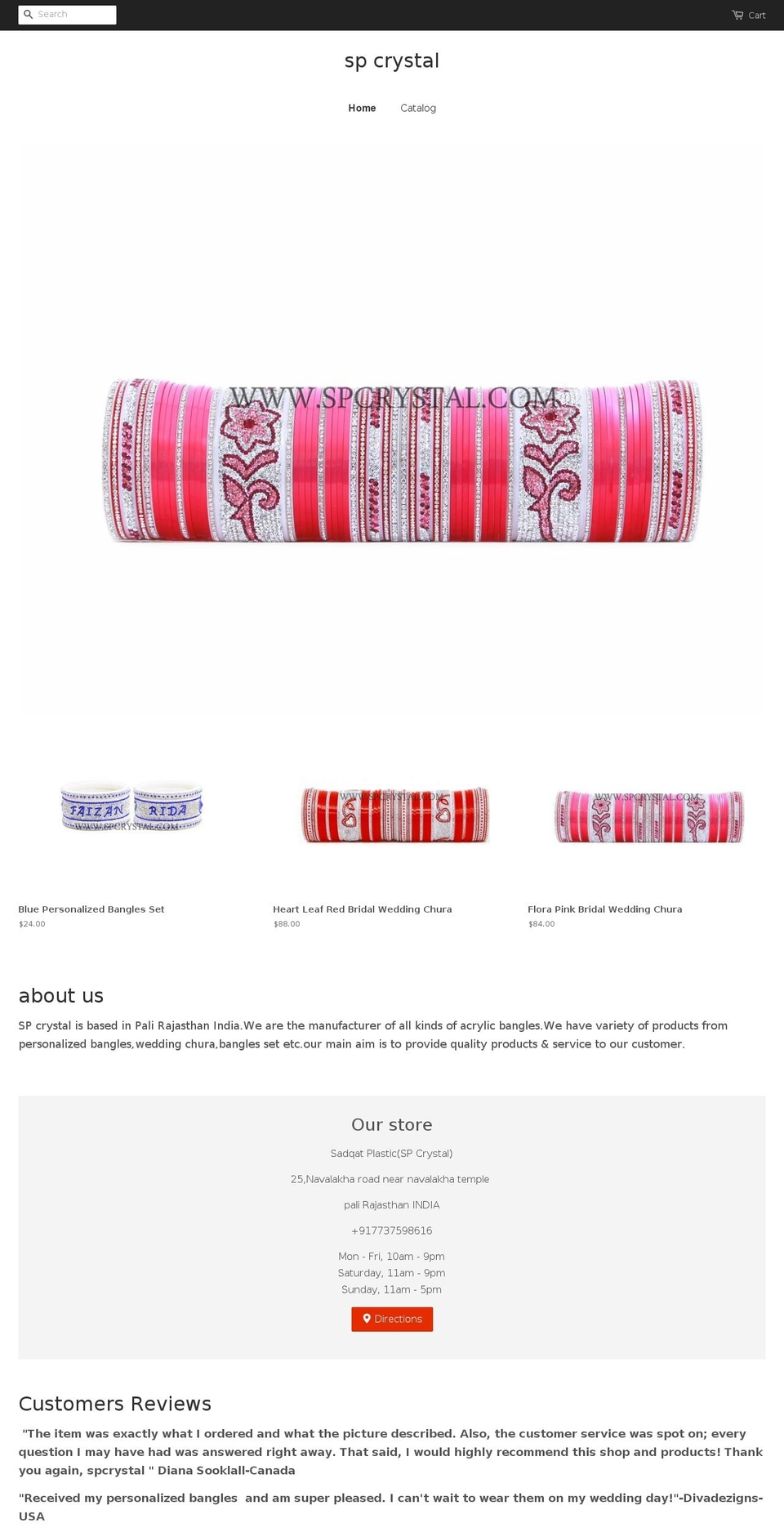 spcrystal.com — Shopify storefront screenshot