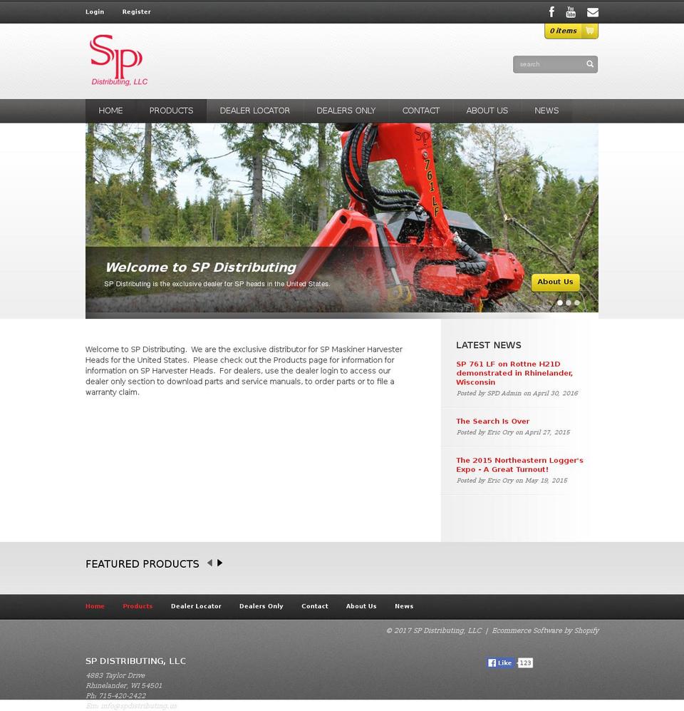 Stratus Shopify theme site example spdistributing.us