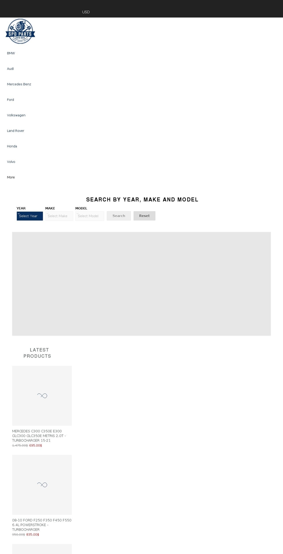spdparts.com shopify website screenshot