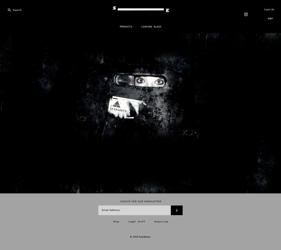 speakeasystore.net shopify website screenshot
