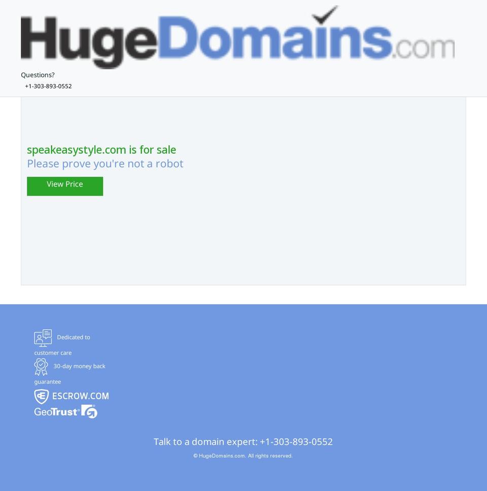 speakeasystyle.com shopify website screenshot