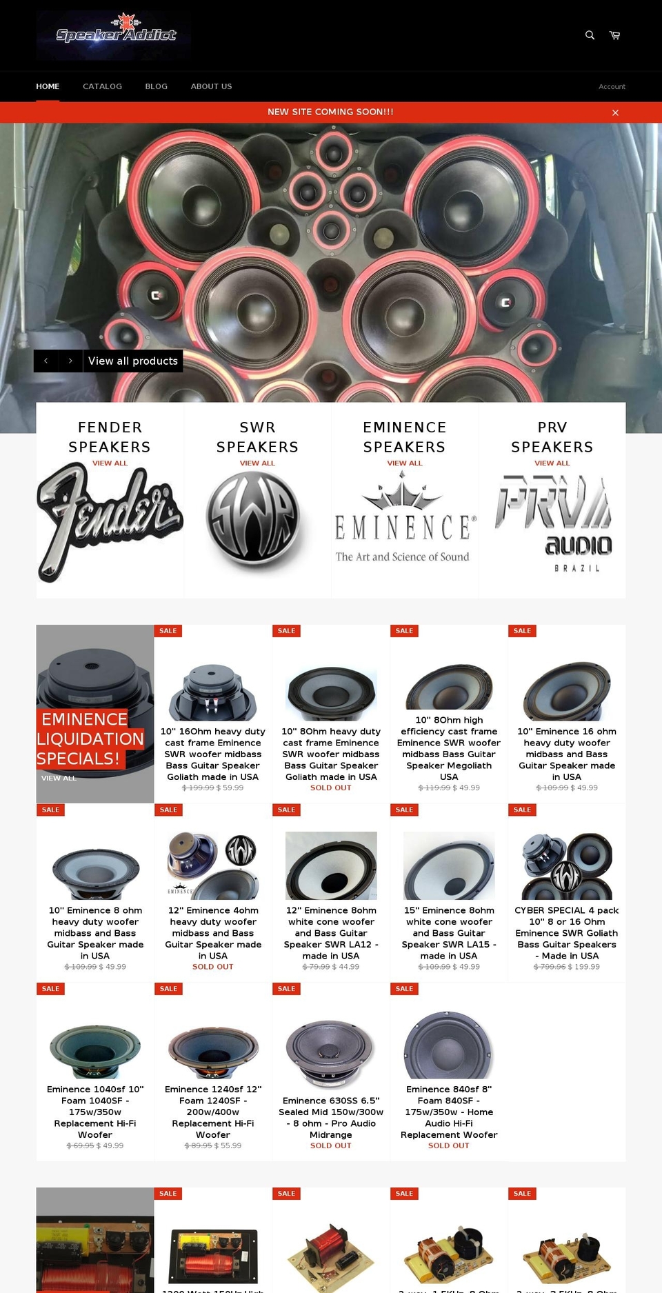 speakeraddict.com shopify website screenshot