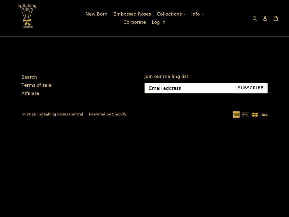 speakingrosescentral.com — Shopify storefront screenshot