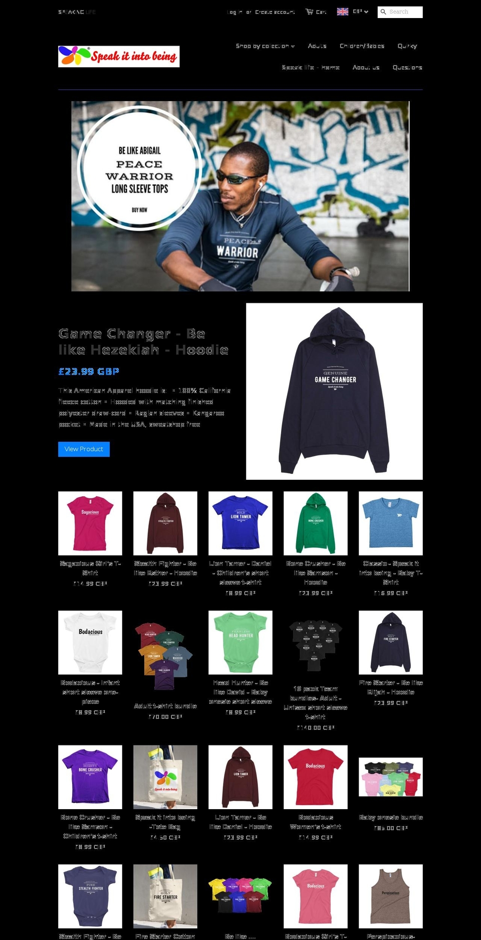 speakitintobeing.com shopify website screenshot