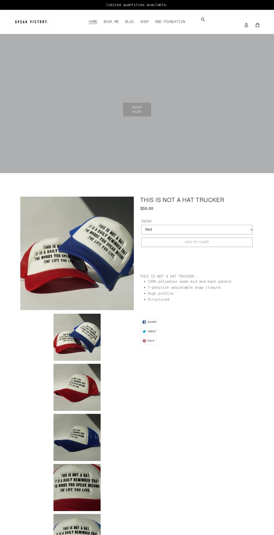 speakvictory.com shopify website screenshot