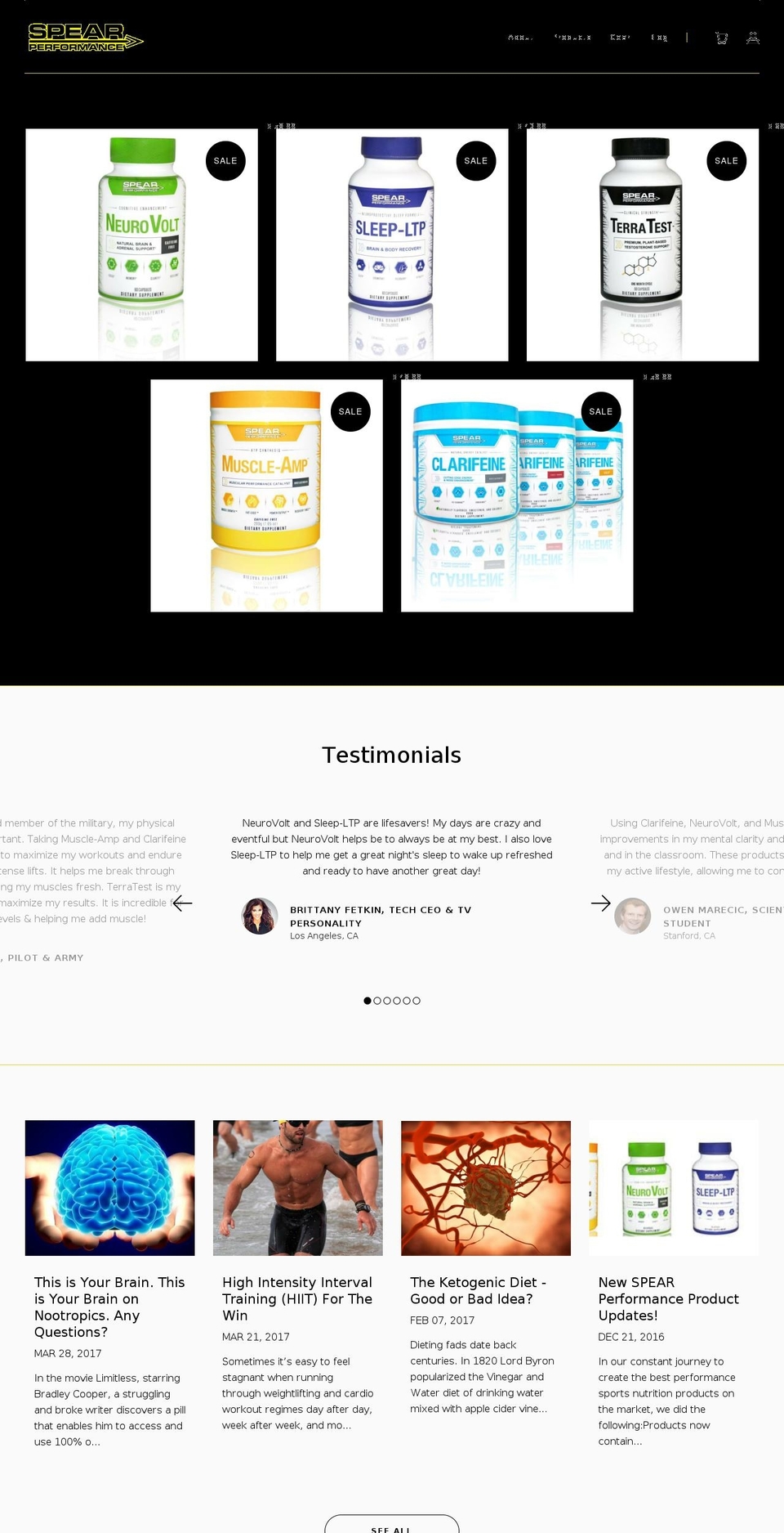 speardrink.com shopify website screenshot