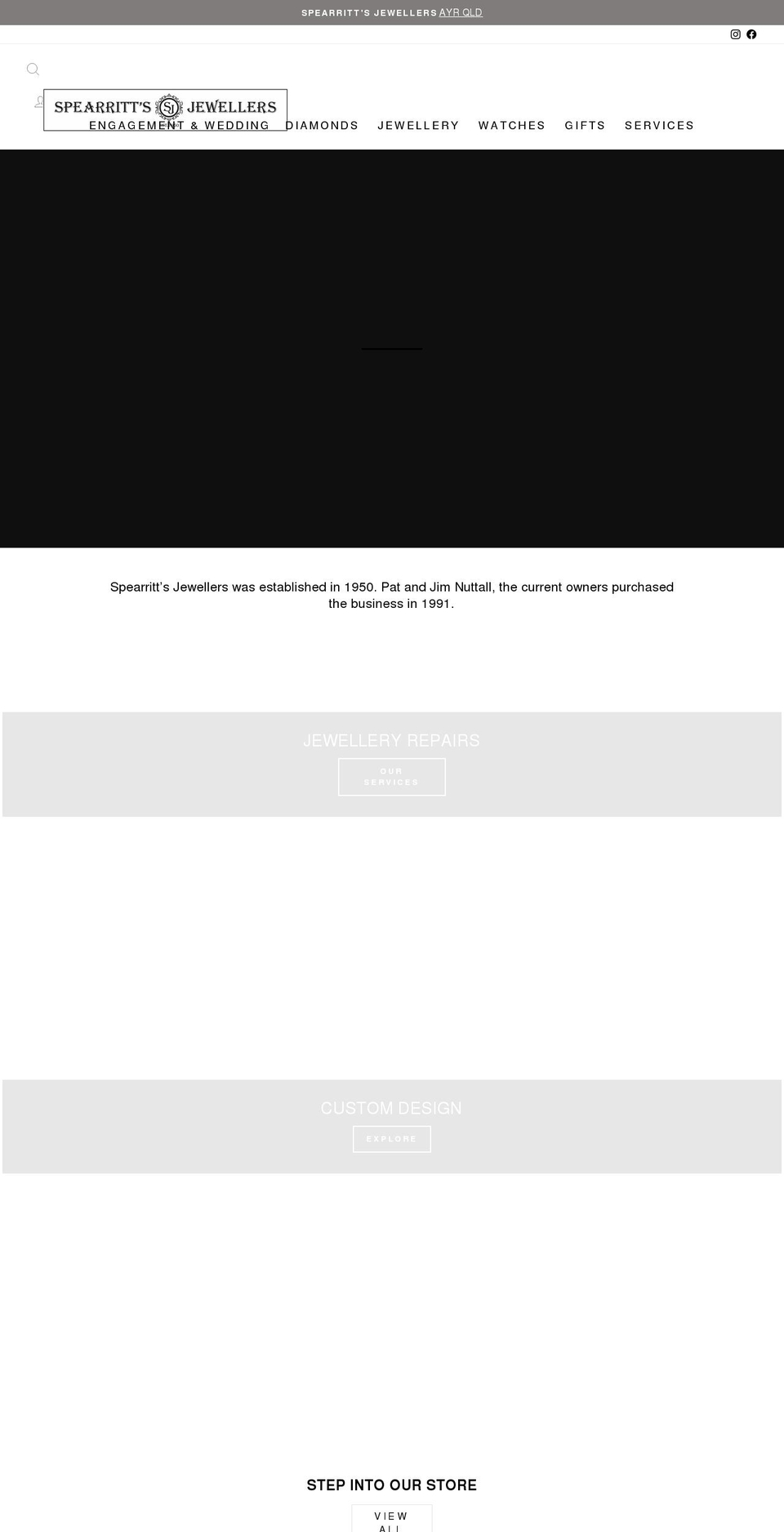 spearrittsjewellers.com.au shopify website screenshot