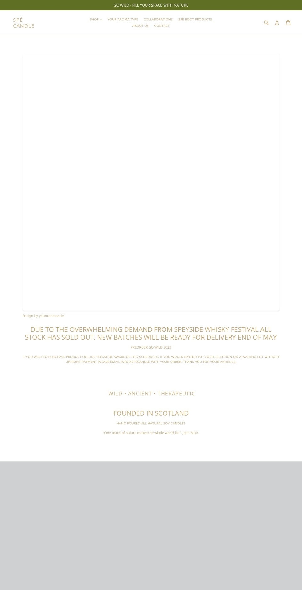 specandle.com — Shopify storefront screenshot